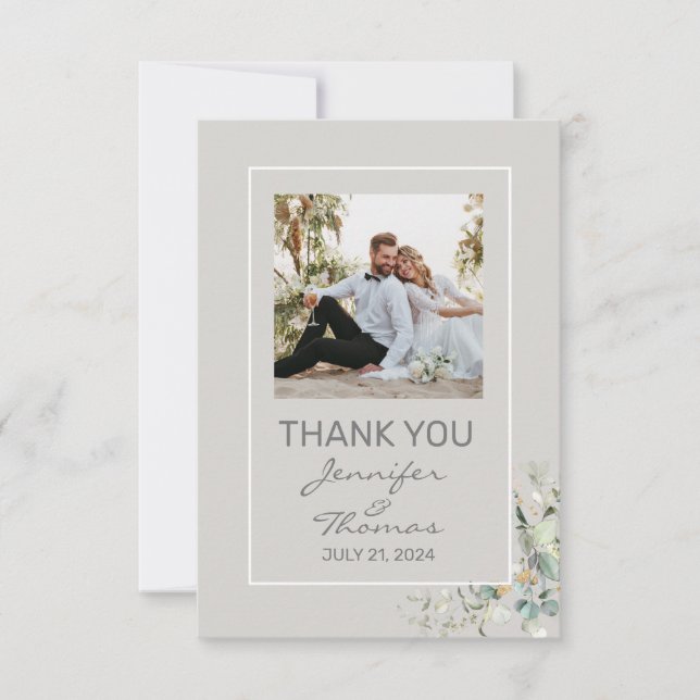 Parchment couleur & Cartes de remerciements Feuill (Devant)
