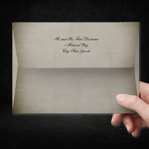 Parchment gray Medieval return address Envelopes