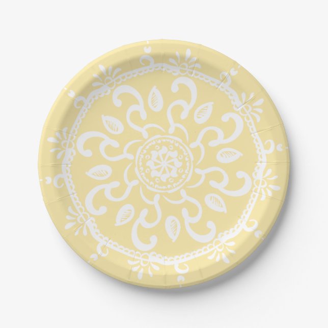 Parchment Mandala Paper Plate (Front)