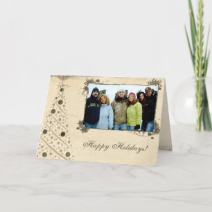 Parchment Merry Christmas Card With Your Photo