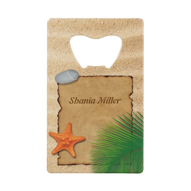 Parchment on Sand Background - Bottle Opener Credit Card Bottle Opener (Front)
