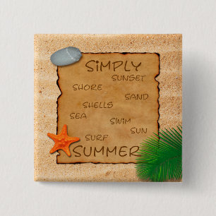 Parchment on Sand Background - Button