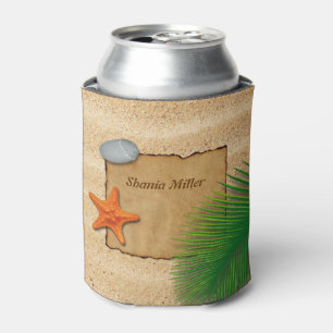 Parchment on Sand Background - Can Cooler