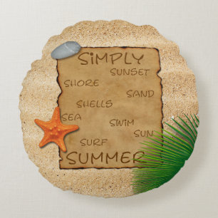 Parchment on Sand Background - Round Pillow
