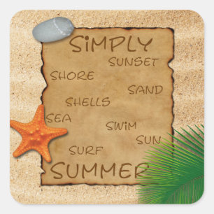 Parchment on Sand Background - Sticker