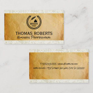 Parchment Paper   Notary Public Logo Business Card
