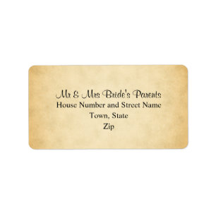 Parchment Pattern Design Wedding Label