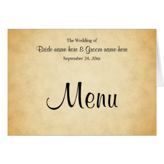 Parchment Pattern Design Wedding Menu