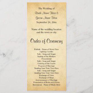Parchment Pattern Design Wedding Program