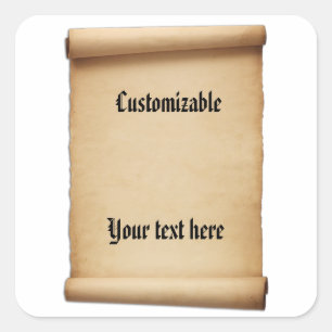 Parchment Proclamation Scroll Square Sticker