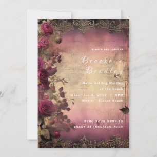 Parchment & Rose Vintage Wedding Invitation