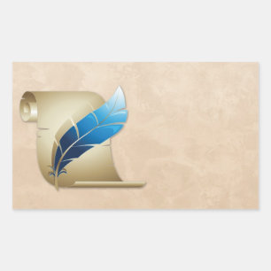 Parchment Scroll and Quill Sticker