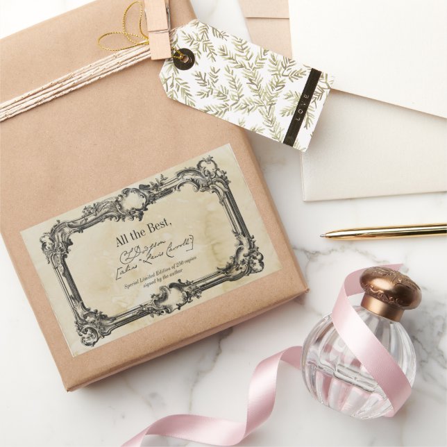 Parchment Signature Author BookPlate Template Sticker (Gifting)