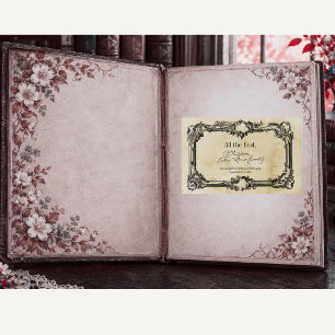 Parchment Signature Author BookPlate Template Sticker