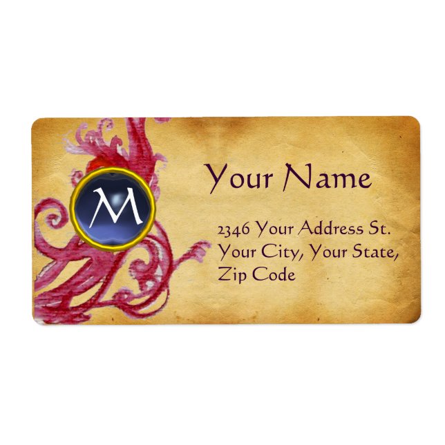 PARCHMENT SWIRL GEM MONOGRAM (Front)