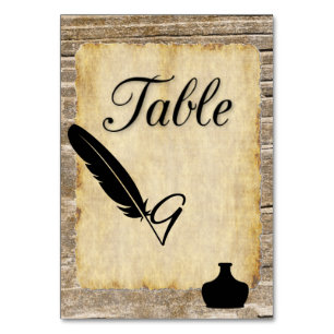 Parchment Table Number