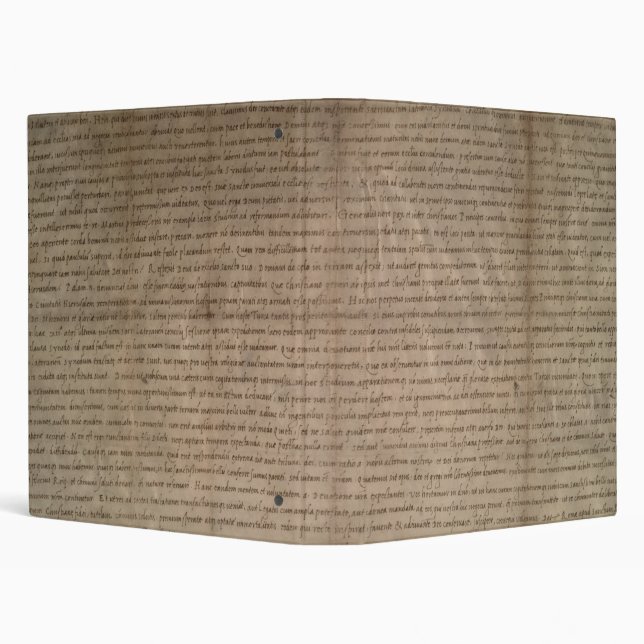 Parchment with ancient text on old paper, brown binder (Background)