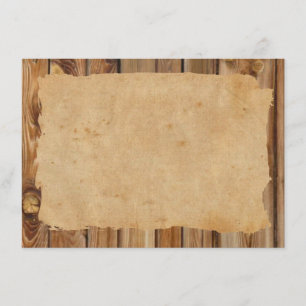 Parchment Wood Rustic Personalized Thank You Card