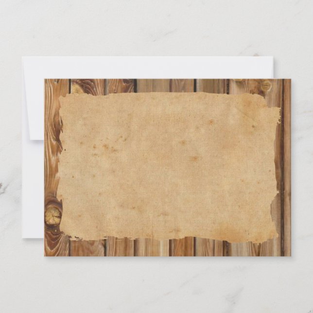 Parchment Wood Rustic Personalized Thank You Card (Front)