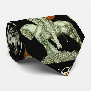 PARCIFAL IN QUEST OF HOLY GRAIL Black White Red Tie