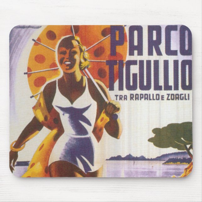Parco Tgullio Vintage Travel Poster Mousepad (Front)