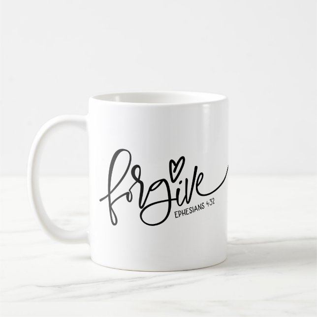 Pardonner Écriture Café Mug (Gauche)