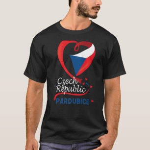 Pardubice Czech Republic Heart Flag Lion Coat Of A T-Shirt