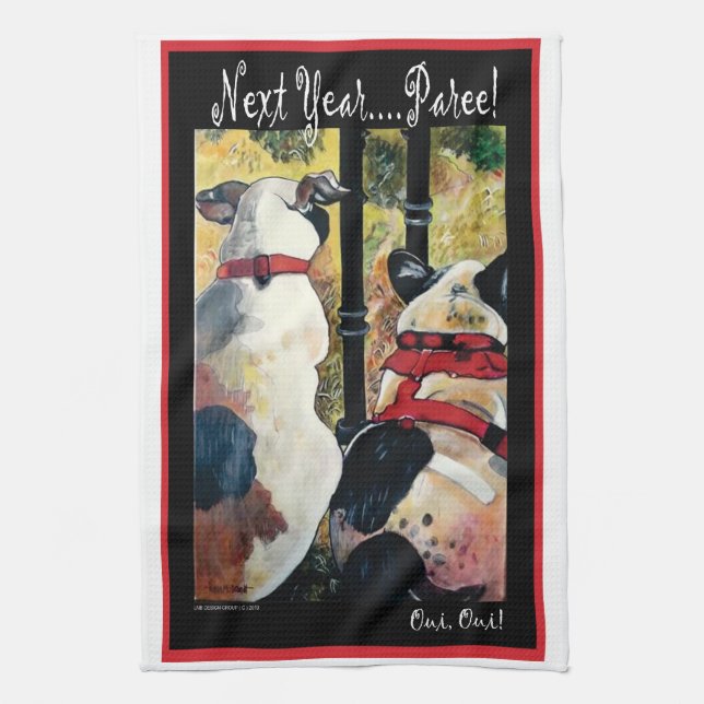 Paree Pups Kitchen Towel (Vertical)