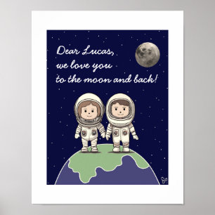 Parent astronauts with muted colors 2 by Jo Images Poster