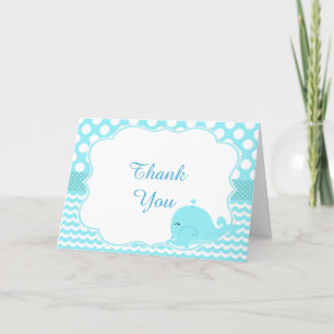 Parent & Baby Whale Blue Boy Baby Thank You