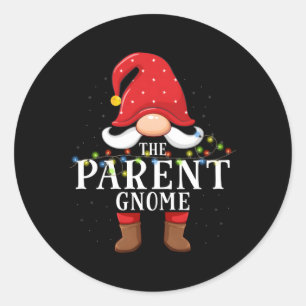 Parent Gnome Family Pajama Classic Round Sticker