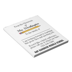 Parent Intro. School Note Pad Small