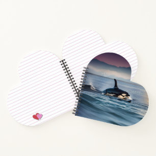 Parental Bliss: Mummy And Baby Orcas In The Ocean, Notebook