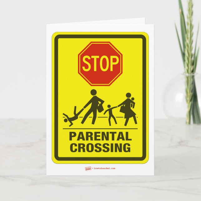 Parenting Crossing Holiday Greeting Card (Front)