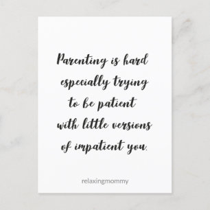 Parenting is hard, funny quote kaart holiday postcard
