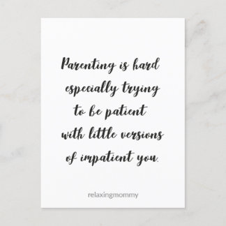 Parenting is hard, funny quote kaart holiday postcard
