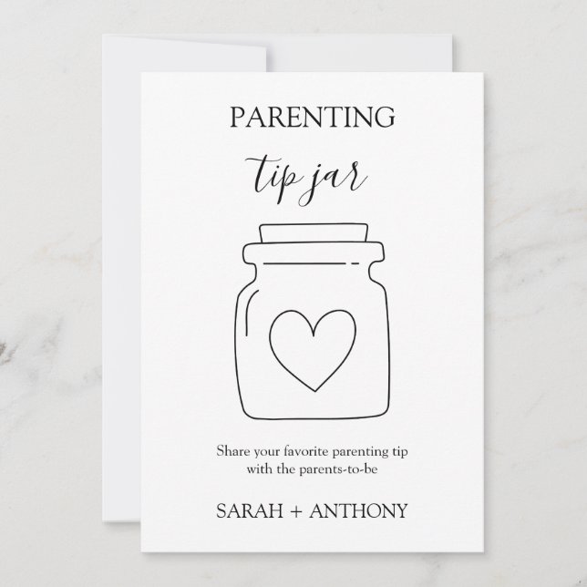 Parenting Tip Jar Sign Card (Front)