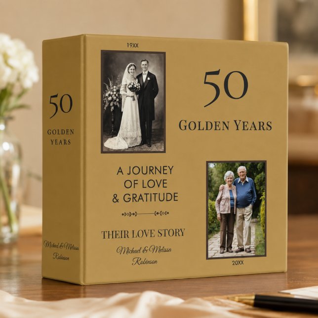 Parents 50th Anniversary Memory Binder (Timeless 50th anniversary memory binder for preserving beautiful moments.)