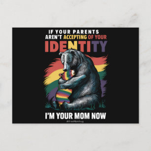 Parents Accepting Im Your Mom Now Bear Hug LGBTQ  Postcard