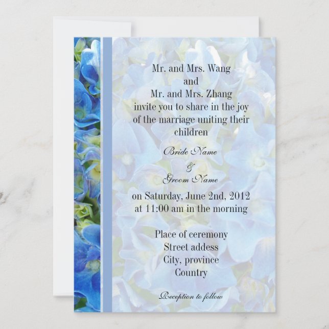 Parents de mariée et de chambre, faire-part de mar (Devant)