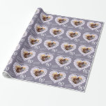Parents diamond wedding anniversary photo wrap wrapping paper<br><div class="desc">Wedding anniversary wrapping paper in grey. Personalize this anniversary paper with your own photo and parent's name and anniversary year. Currently reads Congratulations Mom & Dad Diamond wedding 60 years. Beautiful diamond stone effect in a heart shape printed graphics 60th diamond Wedding Anniversary wrapping paper ideal to wrap up a...</div>