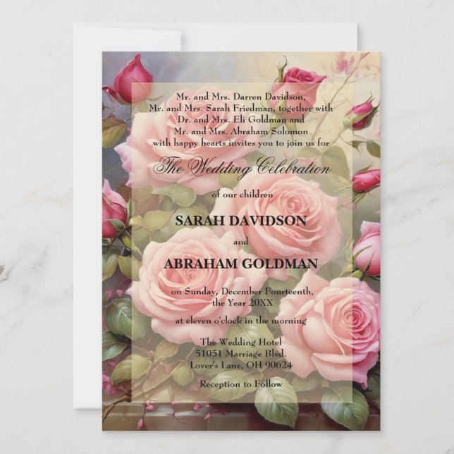 Parents divorcés classiques Invitations de mariage (Devant)