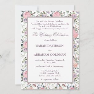 Parents Divorcés Classiques Roses Invitations de m