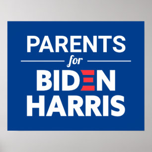Parents for Biden Harris Custom Text Blue Poster