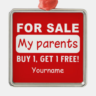 PARENTS FOR SALE custom ornament