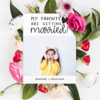 Parents getting married child photo save the date 