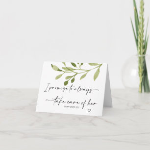 Parents In Law Gift Groom Gift Care of Her Wedding Card