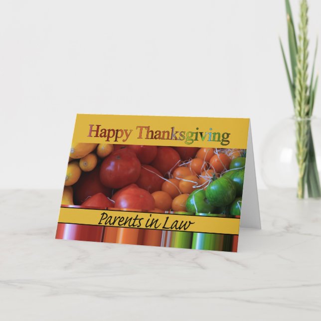 Parents in Law  Thanksgiving Card (Front)