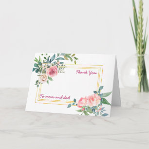 Parents Mom and Dad Wedding Thank You Card