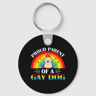 Parents Of A Gay Dog Lgbtq Rainbow Pride Keychain